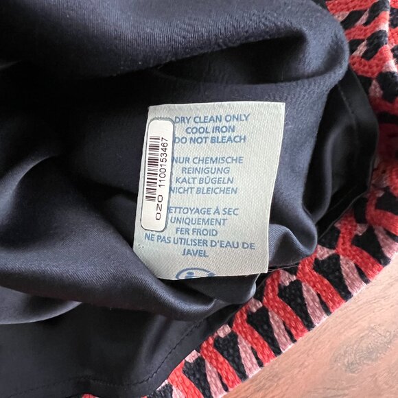 Boden Pencil Skirt Geometric Textured Jacquard blue red pink sz 4 - Picture 4 of 6